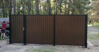 Купить распашные ворота из профнастила Клин, цена от 2744 руб.